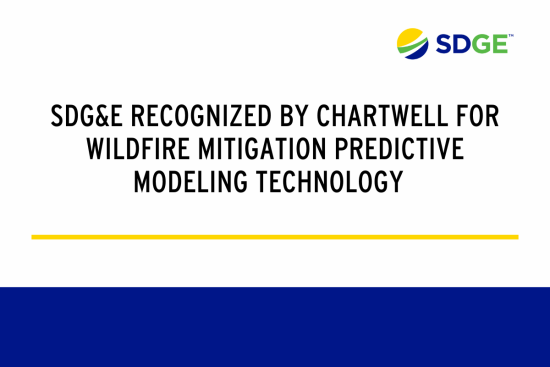 SDG&E Recognized by Chartwell for Wildfire Mitigation Predictive Modeling Technology