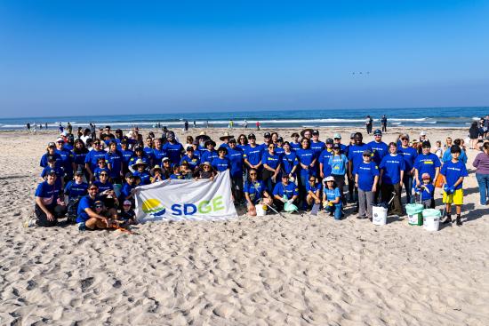 SDG&E Group Photo Coastal Cleanup 2023 YMC Camp Surf