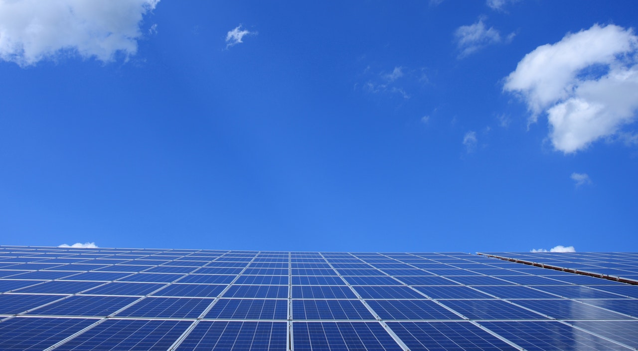 Solar Panels with blue sky