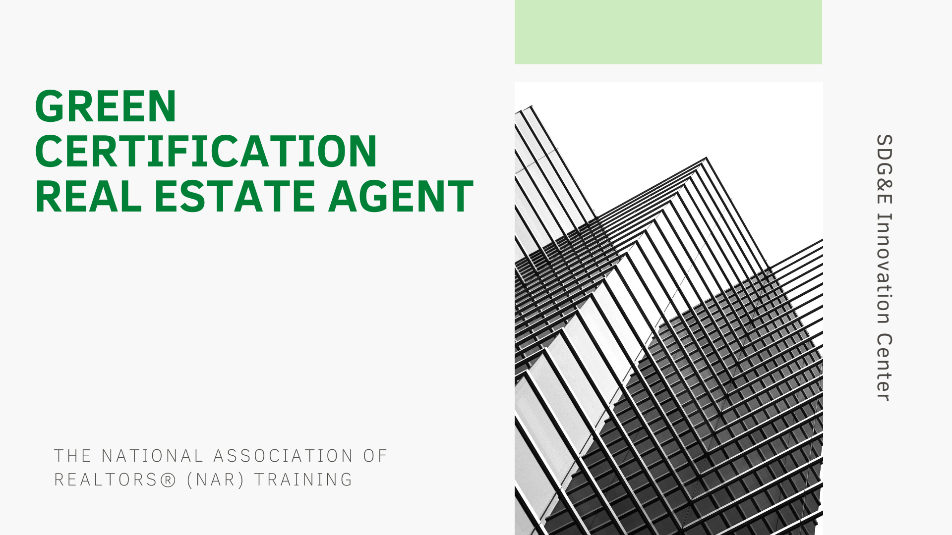 SDG&E to Host Green Designation Certification for Real Estate Agents
