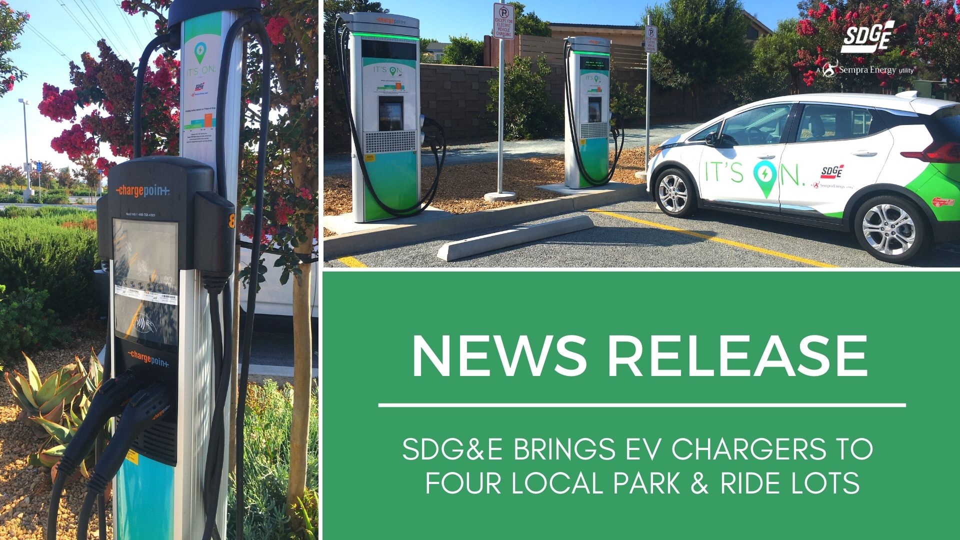 SDG&E Brings EV Chargers to Four Local Park & Ride Lots