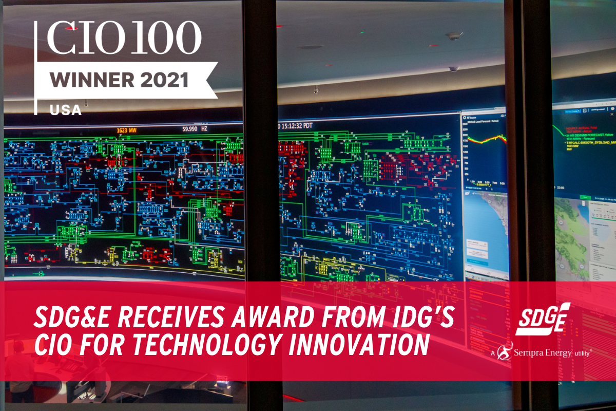 SDG&E Receives Award from IDG’s CIO for Technology Innovation