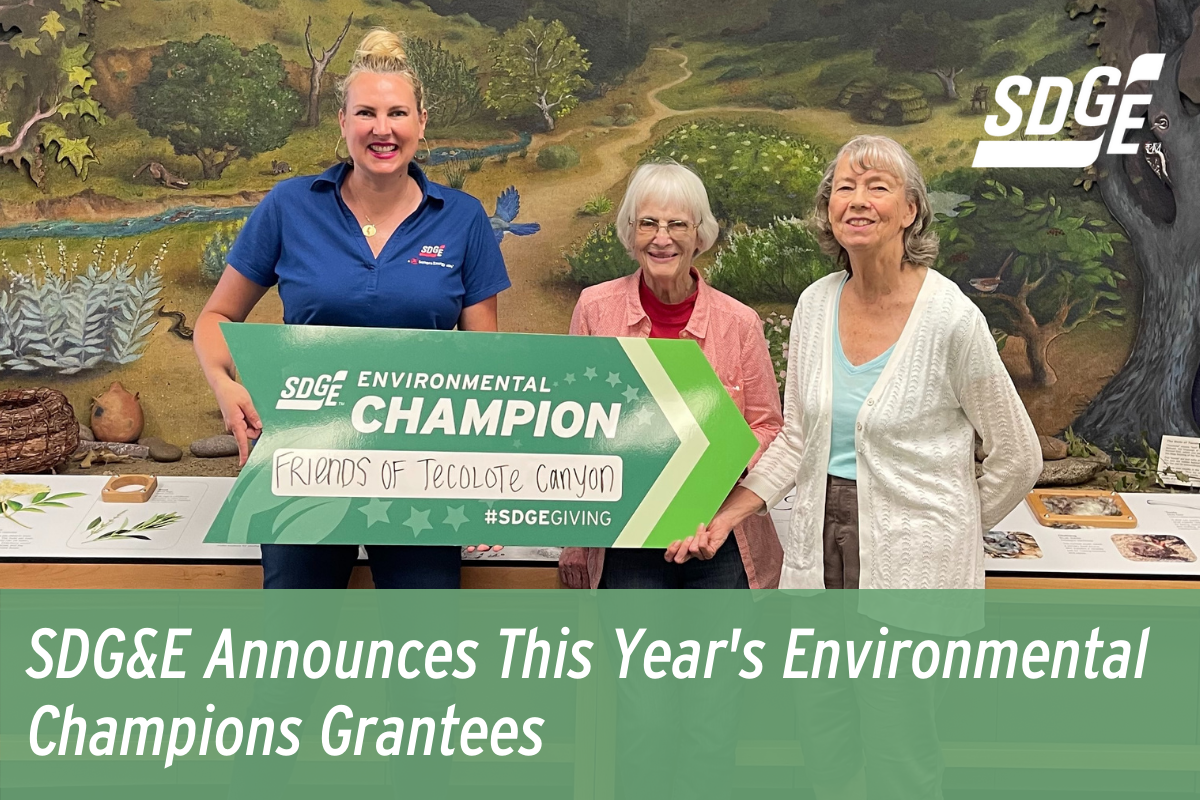 SDG&E Announces This Year's Environmental Champions Grantees 