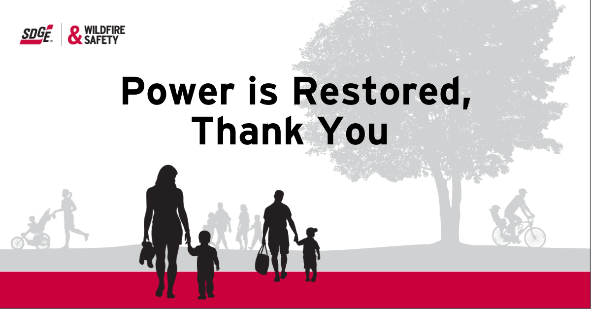 Power Restored to All Communities Impacted by Public Safety Power Shutoffs