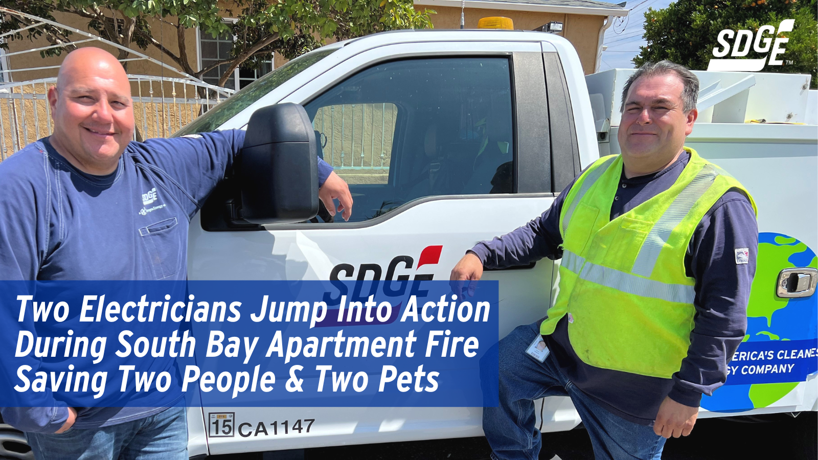 Two Electricians Jump Into Action During South Bay Apartment Fire Saving Two People and Two Pets