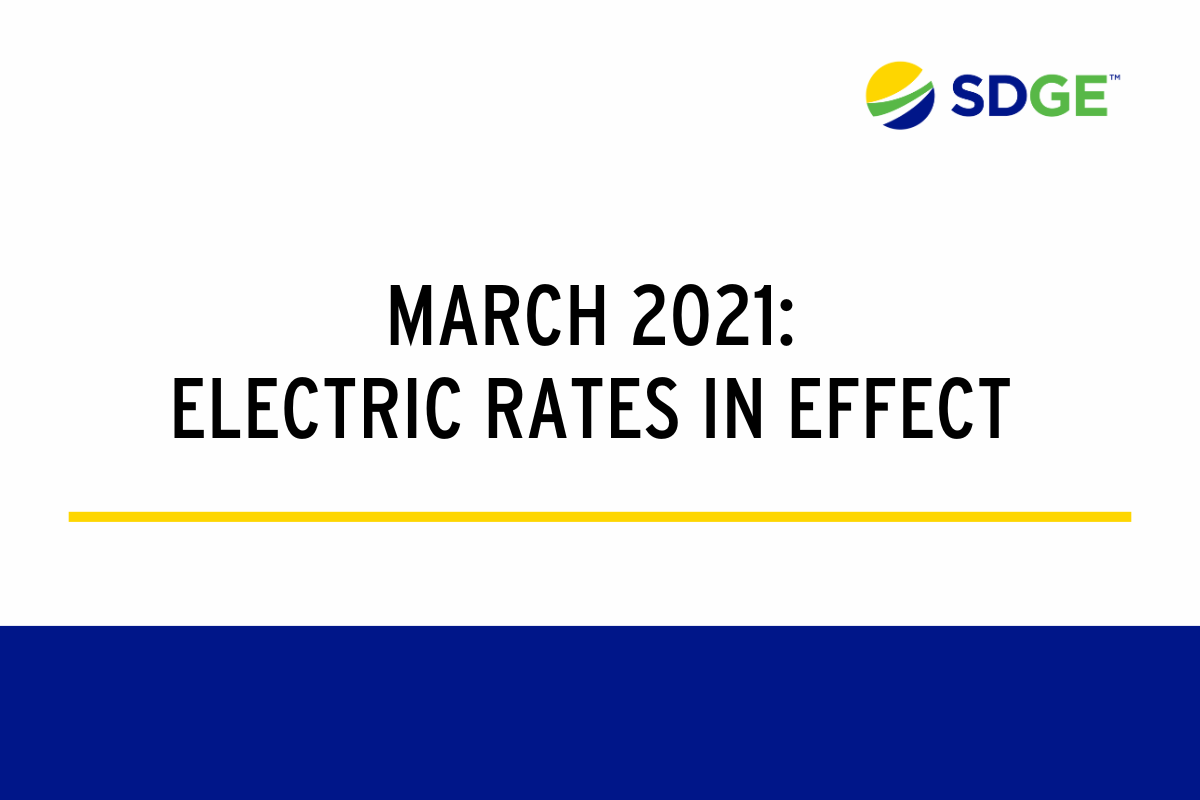 March 2021 Electric Rates in Effect