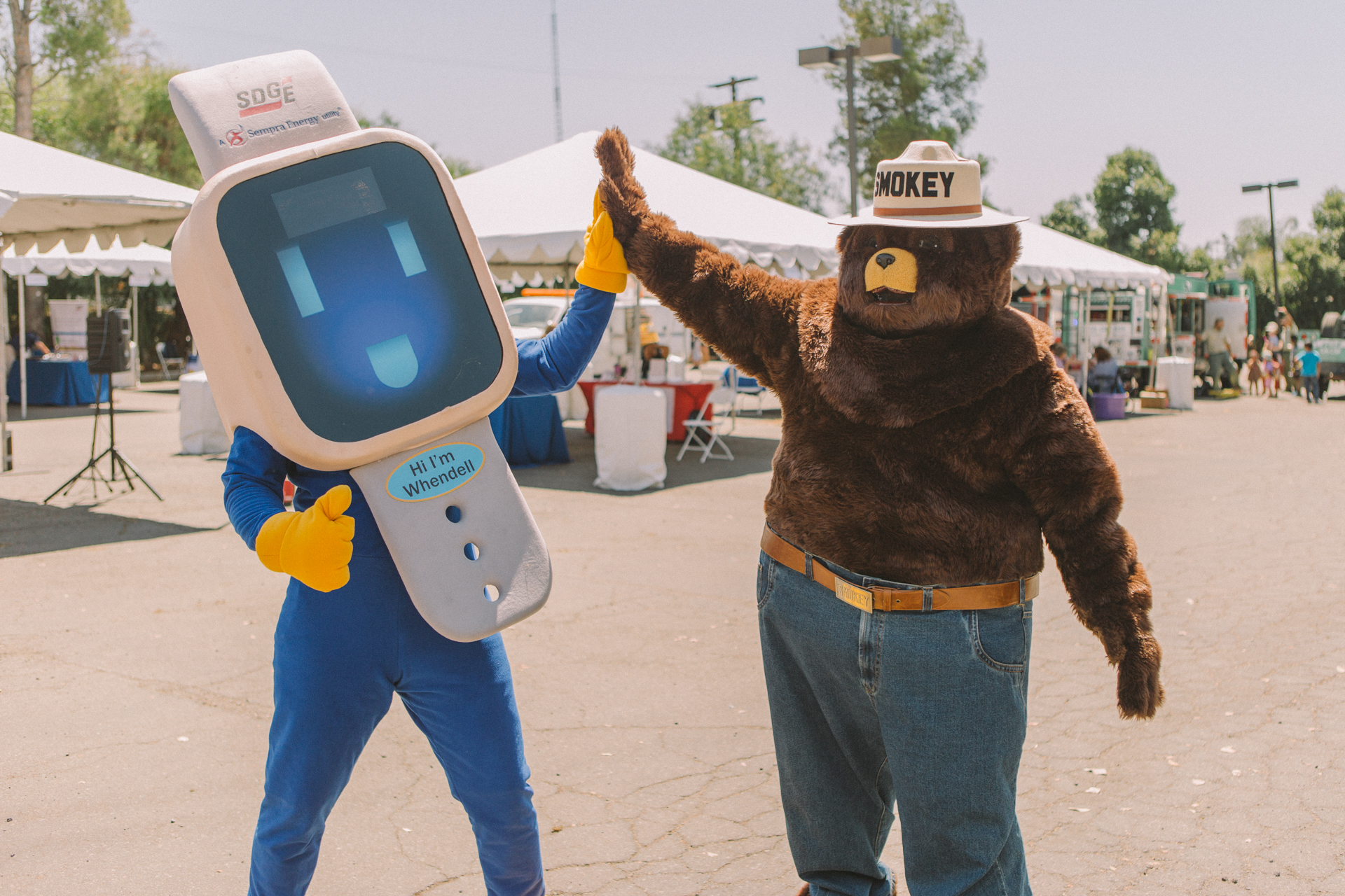 SDG&E Time of Use Mascot Whendell and Smokey Bear