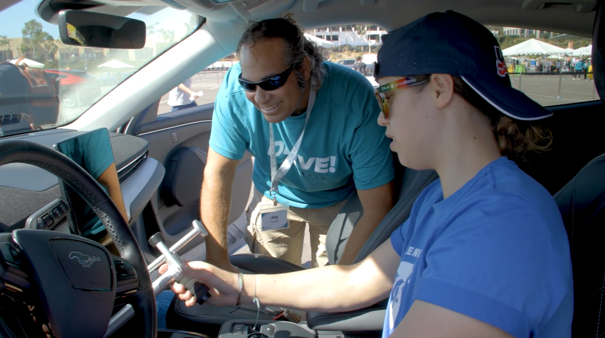 a volunteer and a test driver
