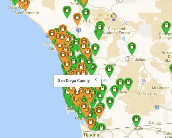 Plugshare map of charging stations 