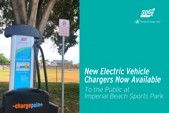 New Electric Vehicle Chargers Now Available to the Public at Imperial Beach Sports Park