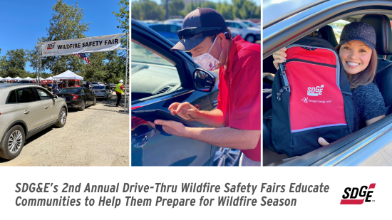 SDG&E’s 2nd Annual Drive-Thru Wildfire Safety Fairs Educate Communities to Help Them Prepare for Wildfire Season