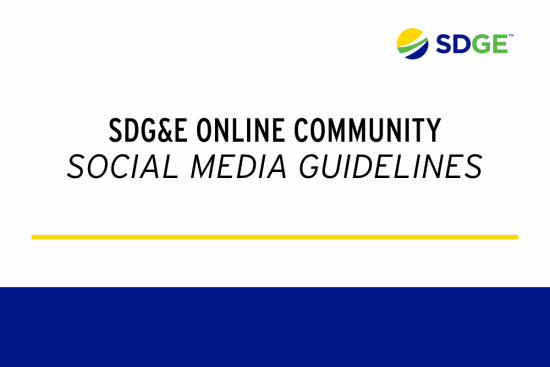 SDG&E Online Community Social Media Guidelines