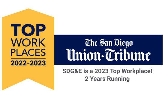 SDG&E Named on San Diego Union-Tribune's 2023 Top Workplaces List