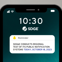 SDG&E Conducts Regional Test of Its Public Notification Systems Today, October 18, 2023